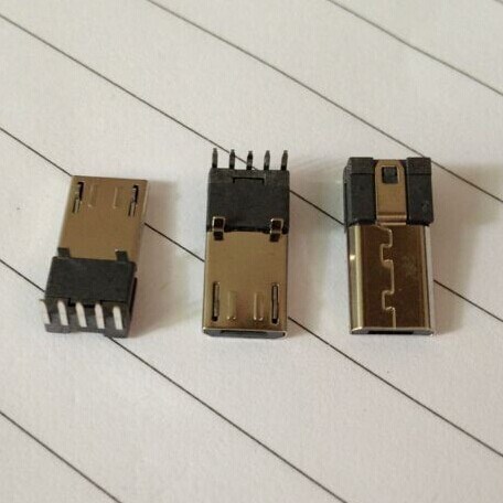 MICRO USB 5PIN 公头90度超薄前五后五3.0插板式 插头 连接器