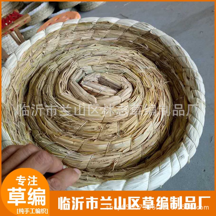 草编手工工艺品玉米皮草编鸽子窝蛋盆专用厂家批发定制欢迎订购