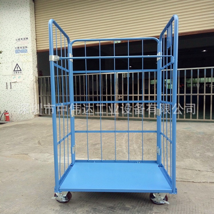 重型载货运输搬运工厂物业周转车仓库移动折叠式物流台车仓储笼车