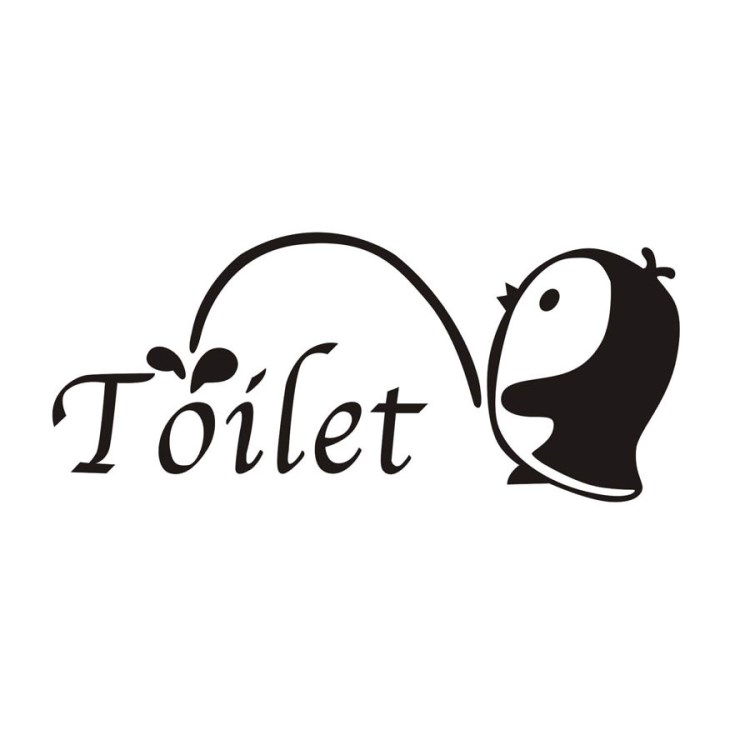 一代精雕贴马桶厕所卫生间toilet小企鹅JD2001C0