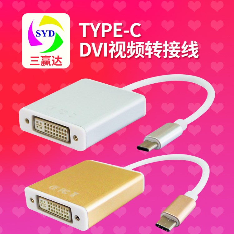 type-c转DVI转换器 usb3.1转dvi视频转接头 usb-c to dvi转接线