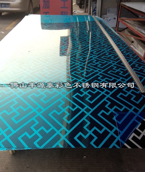 黑钛不锈钢万花字蚀刻板　黑钛镜面蚀刻板生产加工