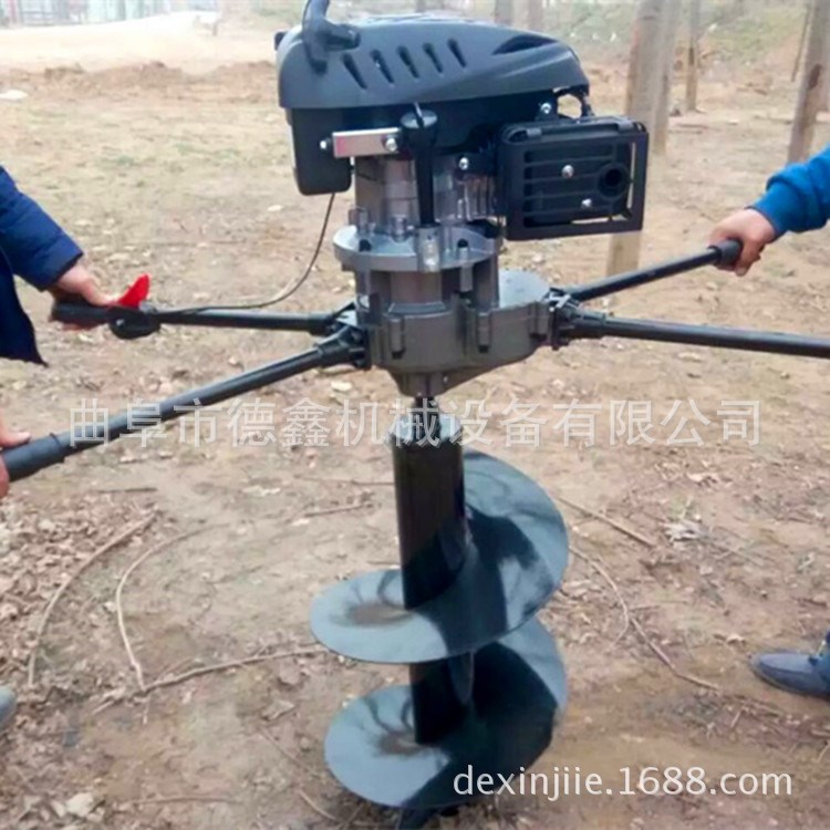 双人操作起四冲程地钻机 硬土质钻眼机 定做2米深坑电线杆打桩机