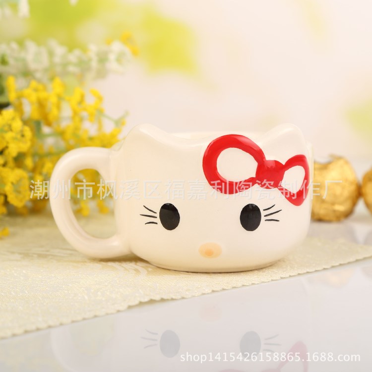 厂家批发创意杯子hello kitty慕斯杯 蛋糕模具布丁冰淇淋陶瓷杯