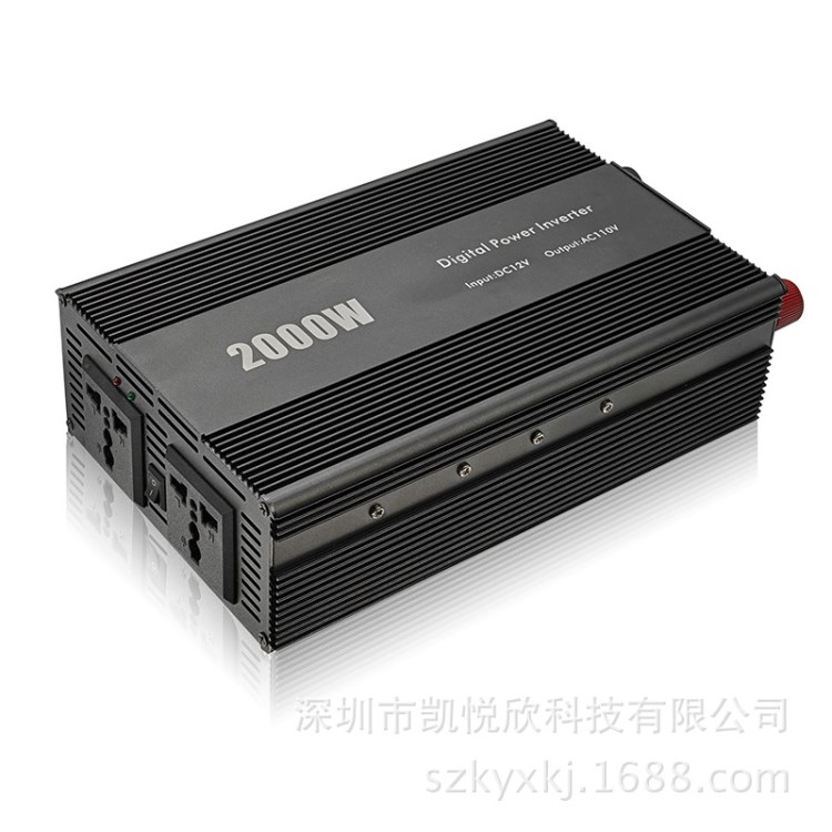 厂家直销足功率2000W车载逆变器 DC12V转220V车载逆变电源转换器