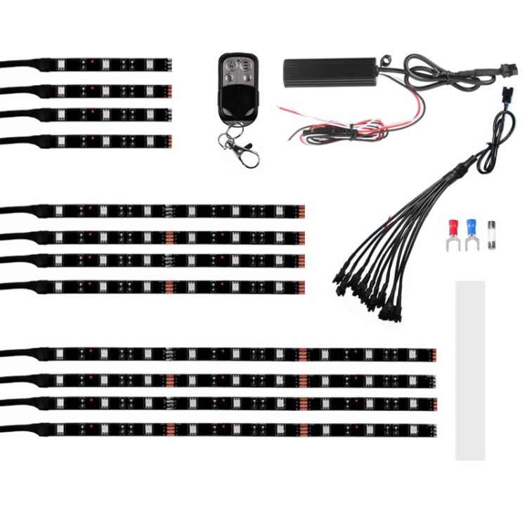 厂家直销爆款一拖十二摩托底盘气氛灯条 RGB车载装饰氛围灯条