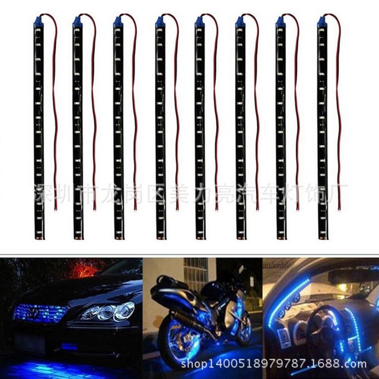 外贸 汽车LED装饰灯 3528 15SMD 30CM 软条灯 LED泪眼灯蓝色