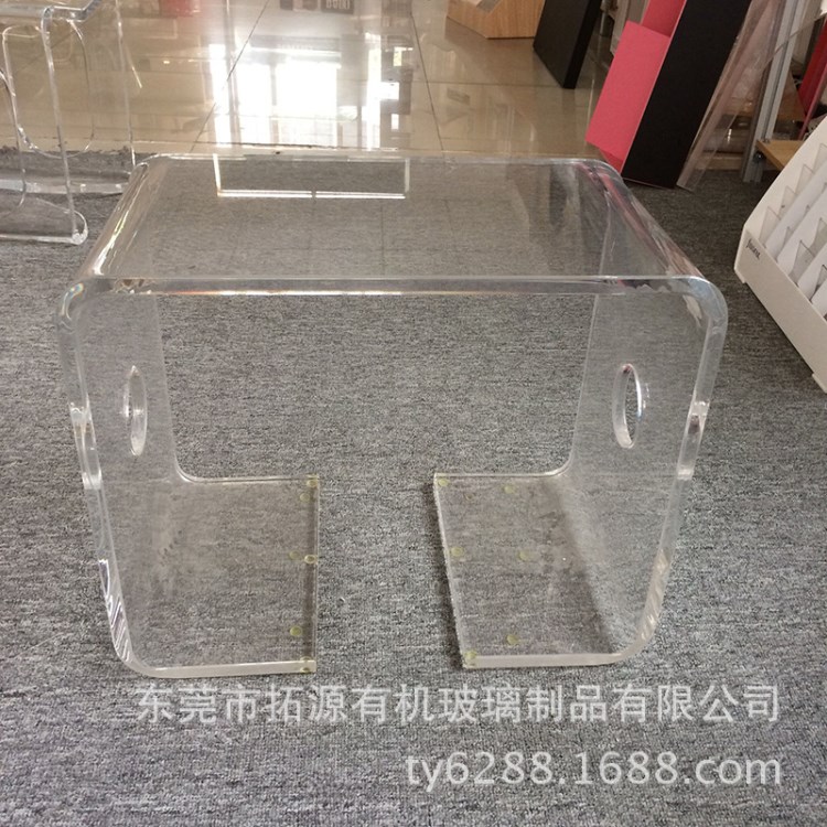 定制亚克力凳子 耐重椅子热弯 居家酒店U型凳透明展示架道具