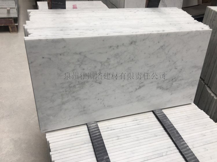 2cm carrara卡拉拉白石英石大板 带纹路白色人造石英石大板 石英