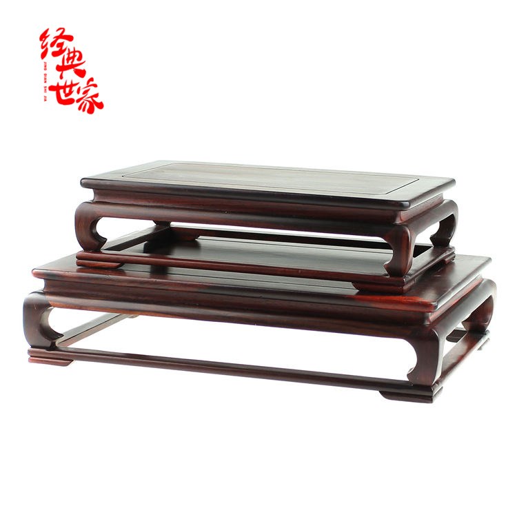 红酸枝仿明式弯脚套二长方形底座工艺品奇石玉石摆件底座