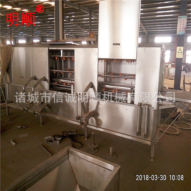 P食品包装冻盘盒子清洗机 隧道式盘子清洗机 家禽屠宰配套设备