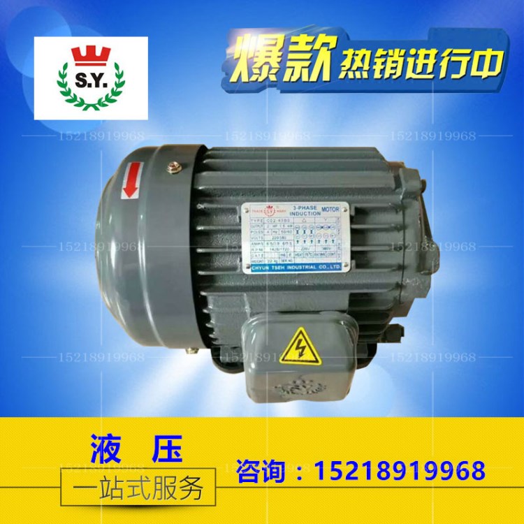 台湾群策S.Y 10HP-4P 7.5KW液压电机 油泵专用直插卧式 C10-43B0