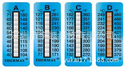 英国TMC THERMAX10格C型热敏试纸感温贴十格不可逆热敏测温条