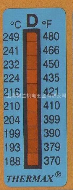 英国THERMAX十格D型188℃--249℃热敏试纸(TMC测温纸）