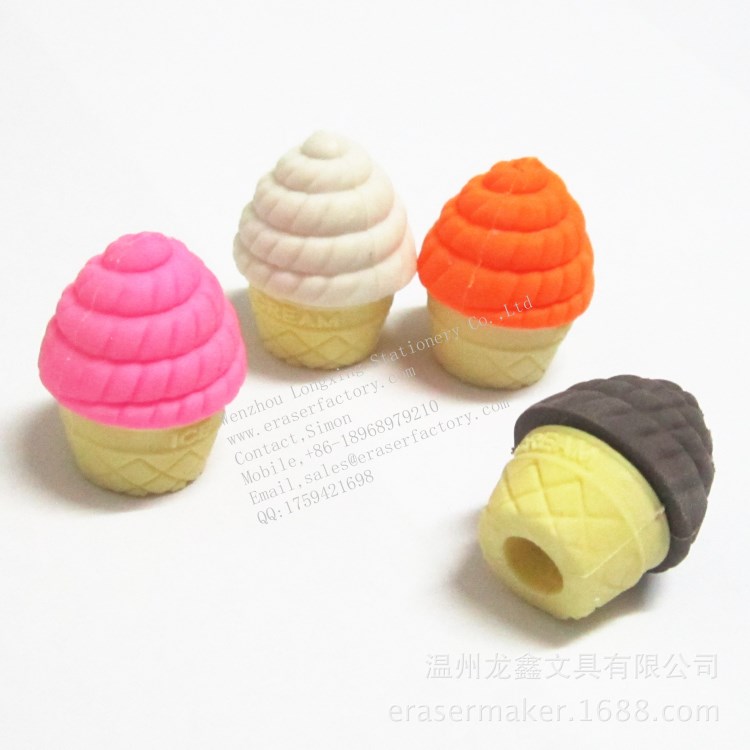 冰激凌铅笔头橡皮（趣味拼装，卡哇伊) mini icecream toppers