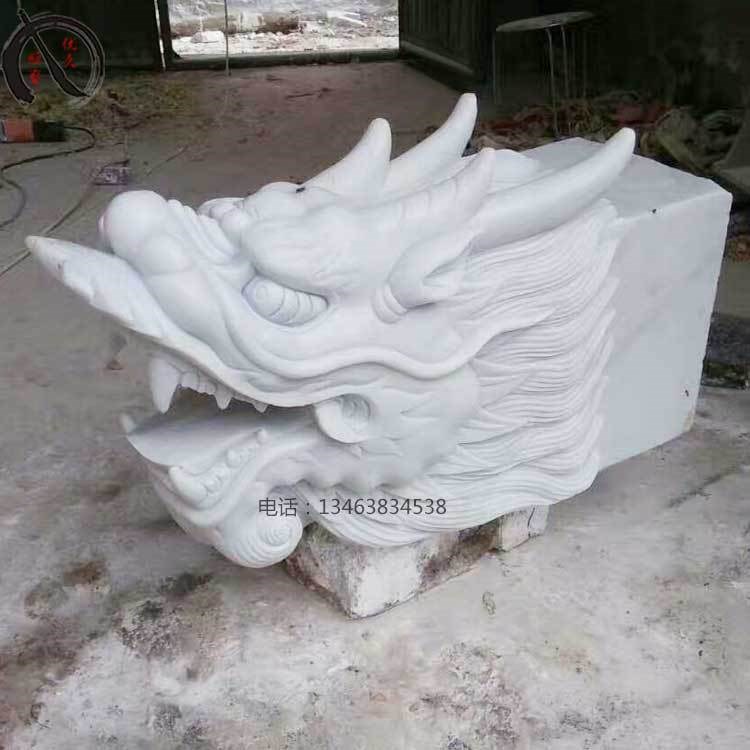 厂家直销石雕龙头吐水汉白玉墙壁挂式龙头喷泉广场景观大型动物龙