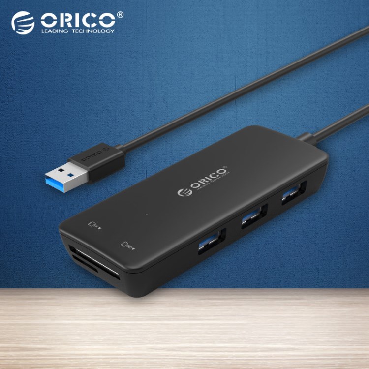 ORICO H3TS-U3多功能USB3.0高速hub读卡分线器 二合一读卡集线器