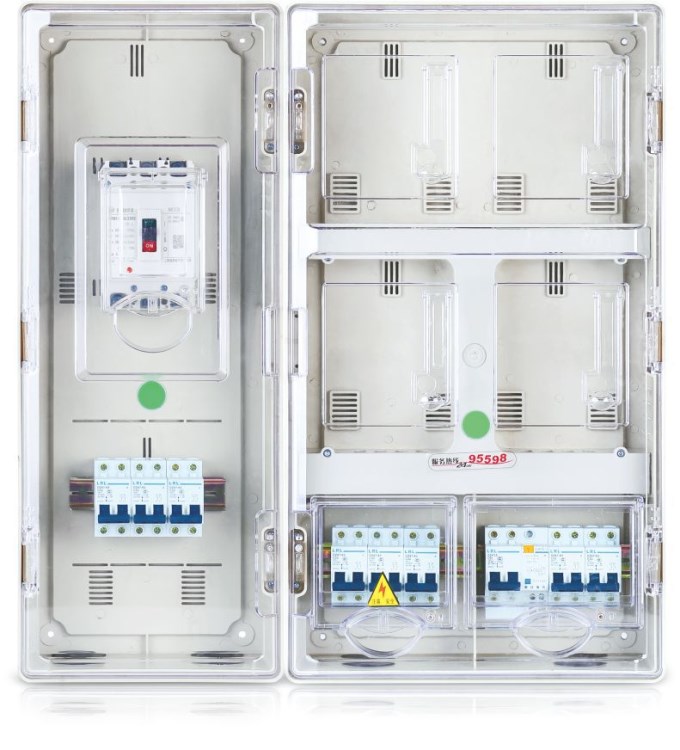 厂家直销 单相四户拼装型带主控透明电表箱  透明电表箱  电表箱