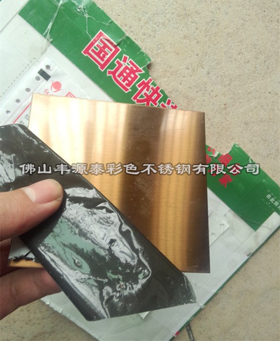抗指纹不锈钢玫瑰金拉丝板 无指纹玫瑰金拉丝发纹不锈钢板报价