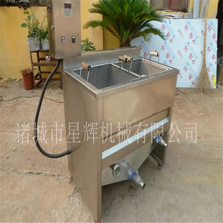 1000型油炸机 鱼豆腐电加热油炸机 单筐 双筐油水混合油炸机