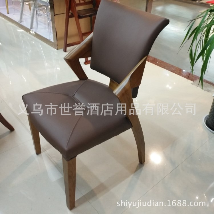 杭州餐厅实木椅穆斯林餐厅餐桌椅西餐厅咖啡厅实木桌椅欧式橡木椅