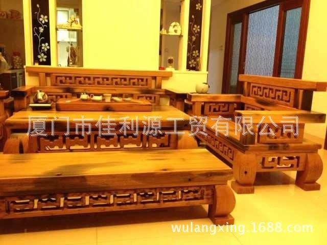 供应古船木家具 松木大板桌 洒吧吧台大板