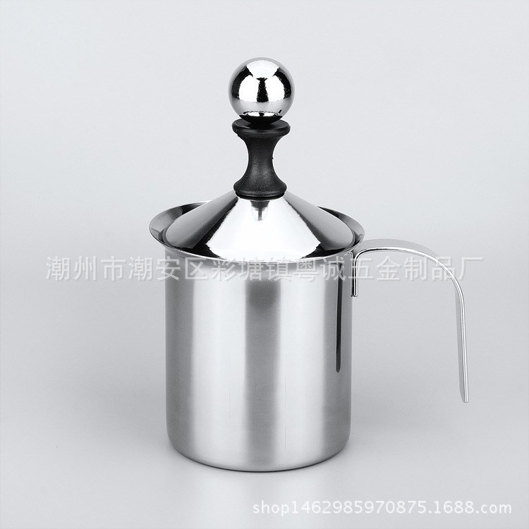 奶泡器 不锈钢手动奶泡器 双层不锈钢手动奶泡器 不锈钢打奶泡器