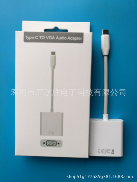 USB3.1Type C公转VGA母带音频适用于Macbook连接电视投影仪