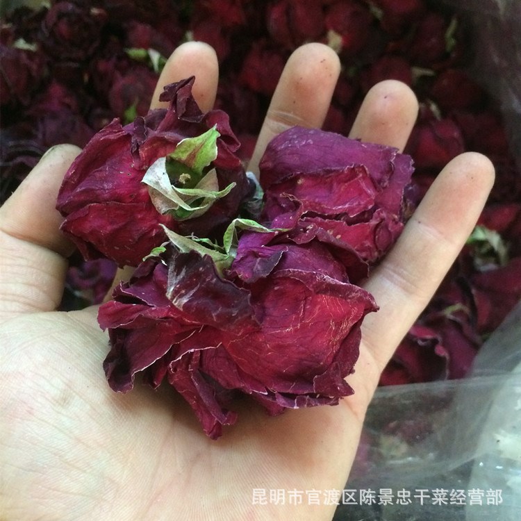 法国食用墨红玫瑰干花 干玫瑰 法国墨红 云南特产 花茶批发