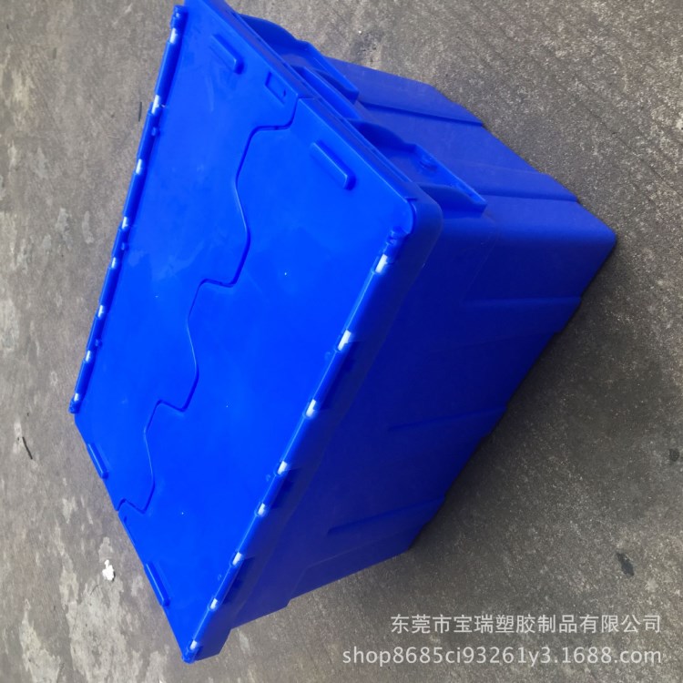 供食品厂专用斜插式物流周转箱 白色带盖连盖塑胶储物箱 流程箱