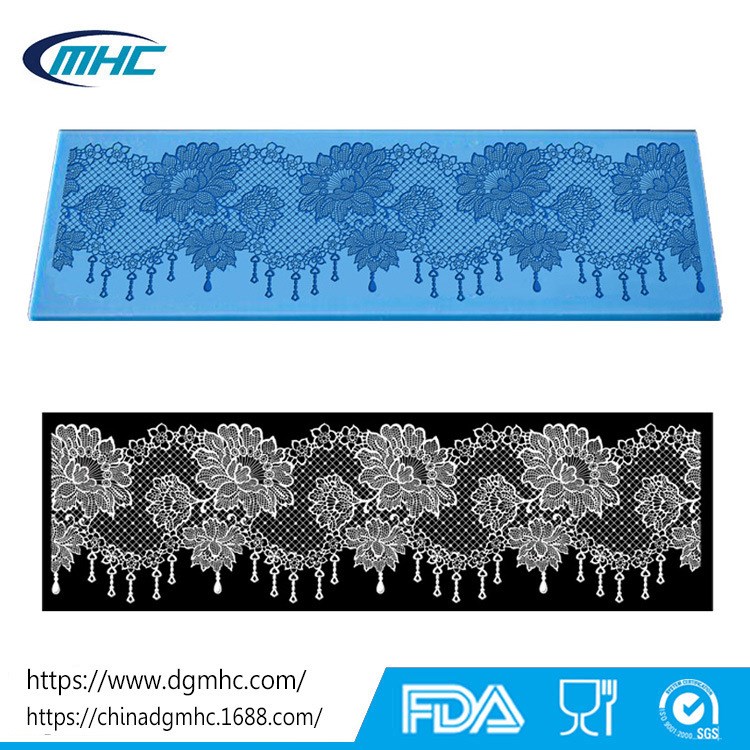 新版权芍药花蕾丝模具 花边蕾丝模具牡丹花形 翻糖蛋糕围边模