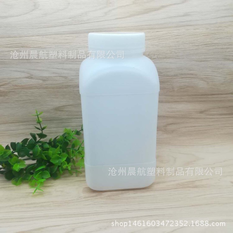 现货1000ml 大口塑料瓶试剂瓶带内盖方形化工瓶