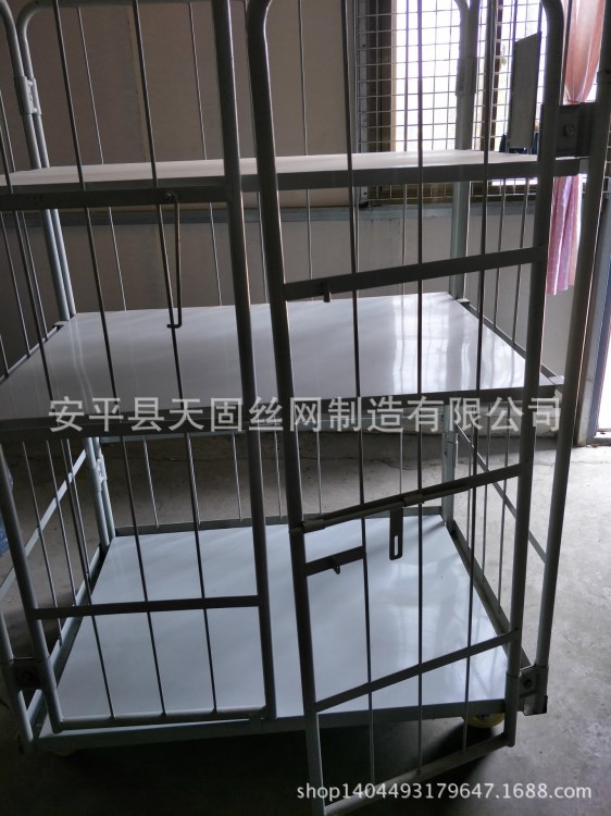 折叠物流台车  移动仓库笼车 金属物流推车 可插式周转车 铁托盘