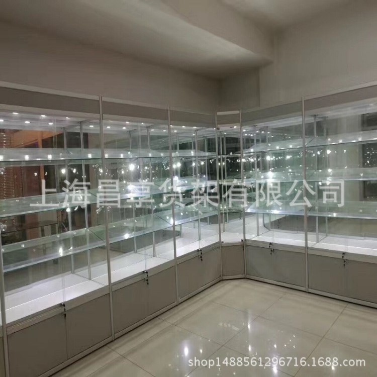 钛合金展示柜 化妆品手机玻璃展柜内衣服装多层货架展示架包邮