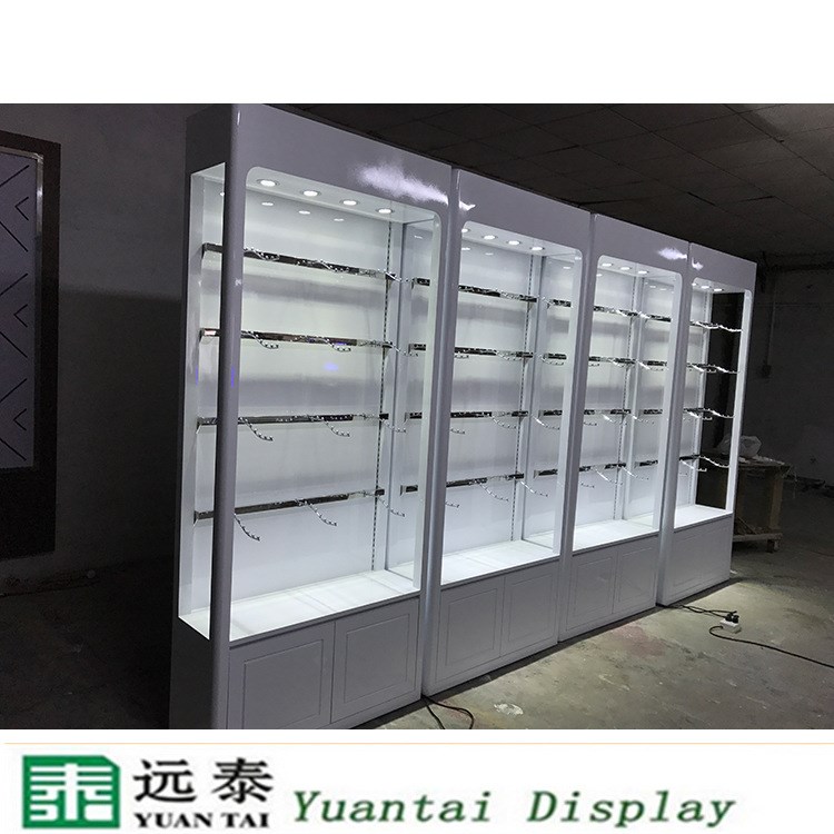 深圳盐田密度板烤漆内衣展示柜|经典百搭不锈钢挂钩展柜G-B138