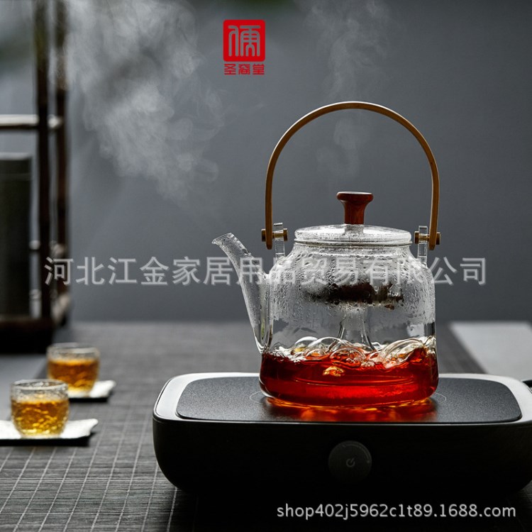 日式提梁壶耐高温加厚玻璃蒸茶器家用烧水壶新品功夫茶具电陶炉用