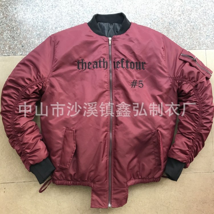 沙溪工厂订做男生棉服外套 中夹棉欧美拉链外套可定制LOGO