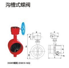 亿佰通阀门，涡轮式沟槽蝶阀，耐腐蚀阀瓣整体包胶，有助生饮