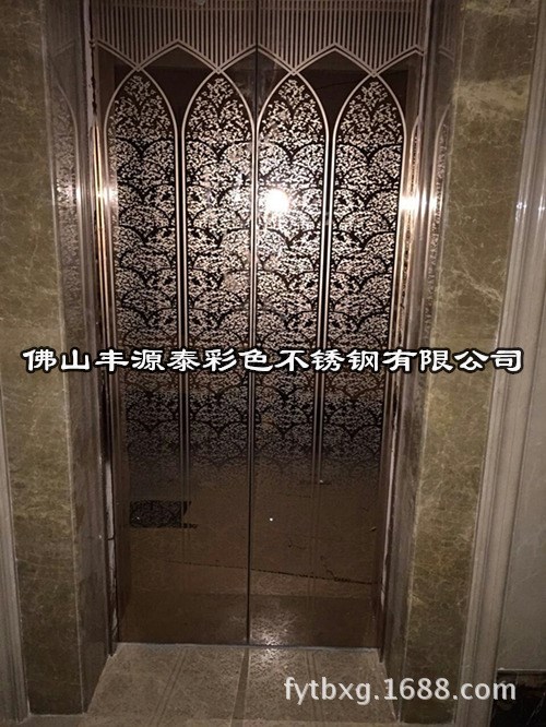 厂家直销厦门重庆304不锈钢玫瑰金花纹电梯门板 电梯门花纹板定做
