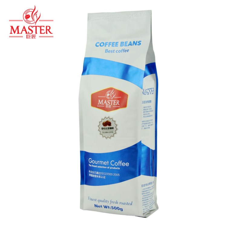 JUJIANG/巨匠 经典蓝标 哥伦比亚咖啡豆 现磨黑咖啡粉500g