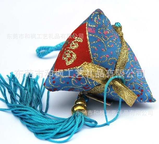 批发端午节礼品粽子香包涤纶布手工挂件HFD36