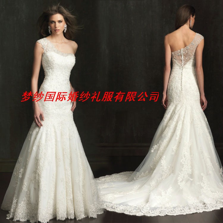 2017新款时尚新潮显瘦性感鱼尾外贸拖尾婚纱量身定制Weddingdress