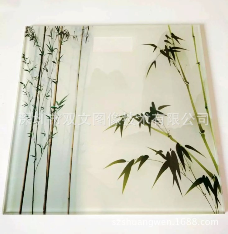 钢化玻璃UV喷绘加工 电子秤玻璃面板印刷 彩晶玻璃丝印图案定做