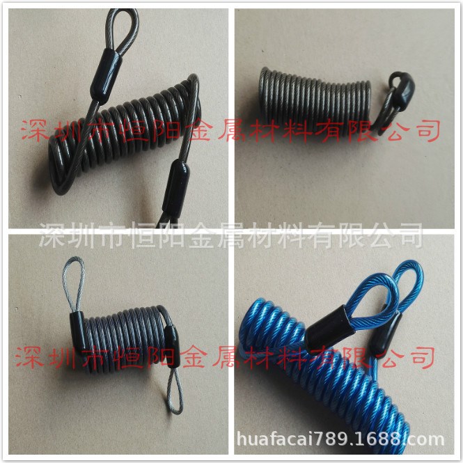 高空防坠钢丝绳，防水弹簧钢丝绳，高空工具防坠包胶弹簧绳
