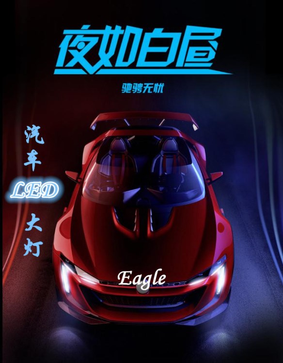 2018高亮度，超聚光款汽车LED大灯，亿格尔Eagle倾力打造H1/H3