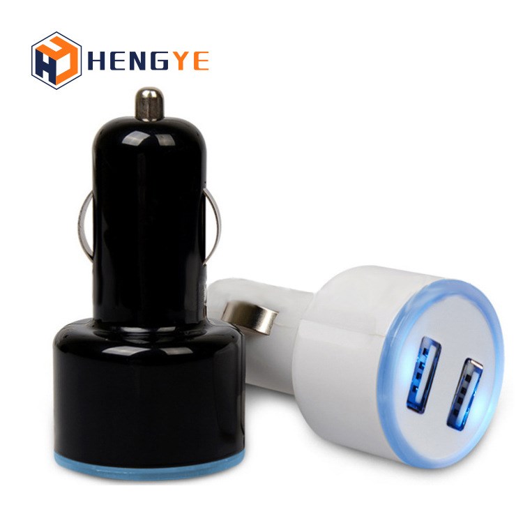 手机充电器 导航行车记录仪 car charger 双usb接口3.1A光环车充