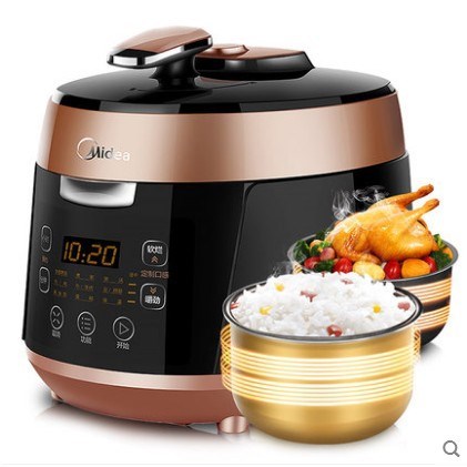 Midea/美的 MY-QS50B5电压力锅双胆 家用高压锅 电饭煲5L