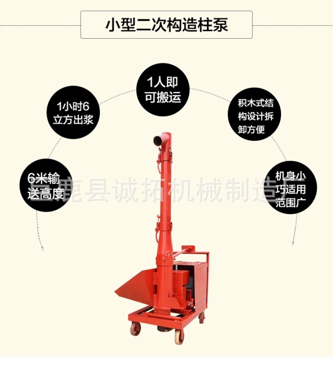 小型二次构造浇筑泵混凝土上料机 河北二次构造柱泵上料机浇注机