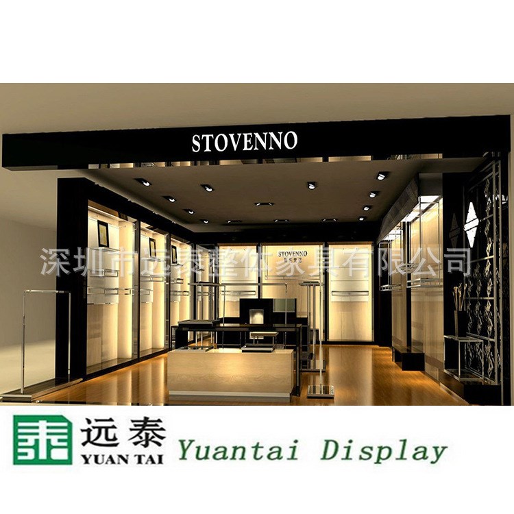 深圳定做展柜厂｜高端不锈钢电镀服装展柜｜时尚女装展示架G-C242