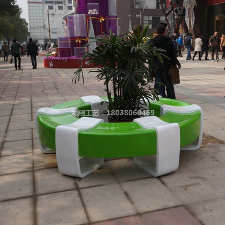 商业街购物广场环形座椅 玻璃钢圆形围椅 户外防晒防水休闲椅定制